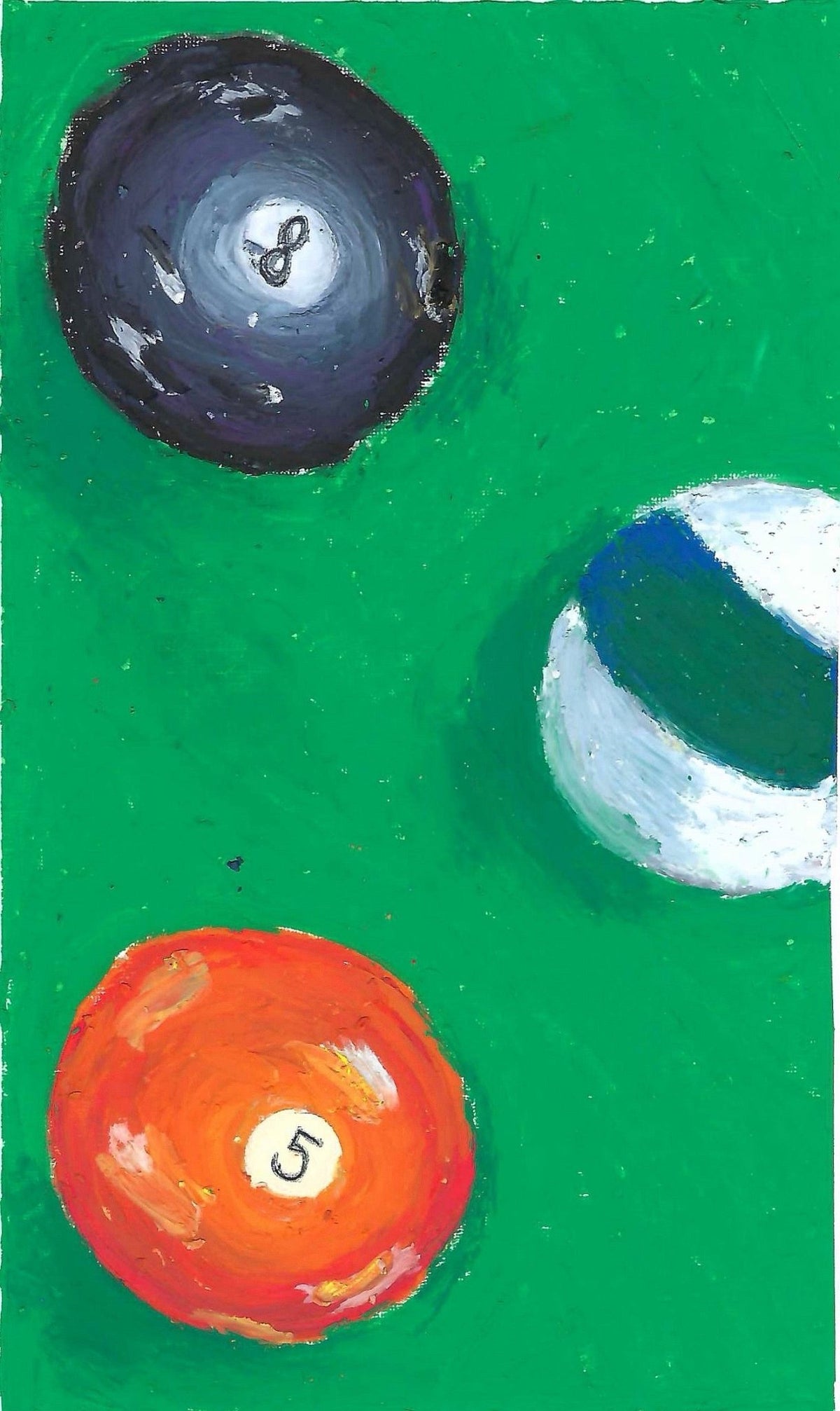Billiard Balls Print | Oil Pastel Pool Table Art | Game Night Wall Decor - shelby nicole
