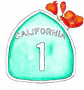 California Highway 1 with Poppies Watercolor Print — California Wall Art - shelby nicole