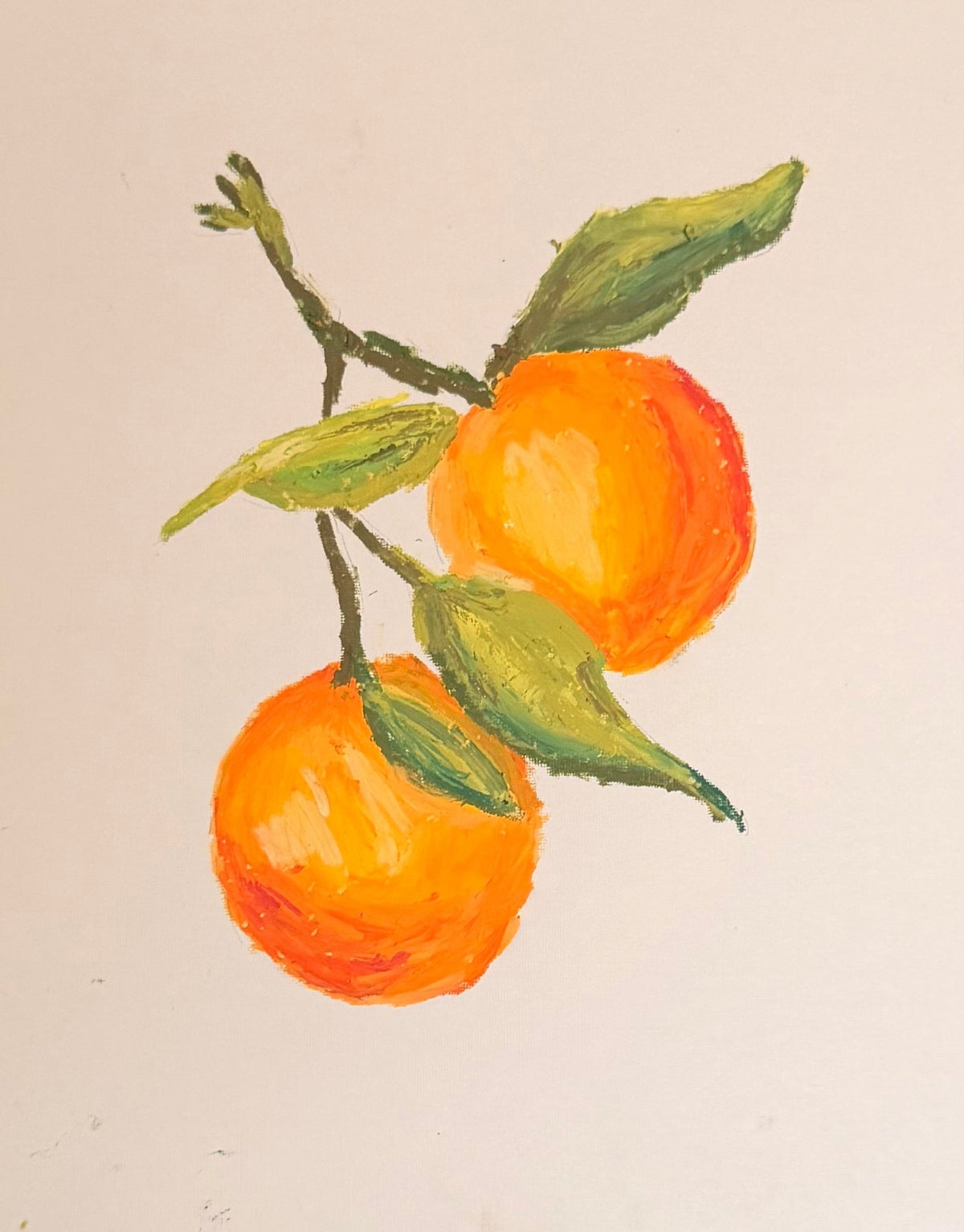 Mini Mandarins | Oil Pastel Painting - shelby nicole originals